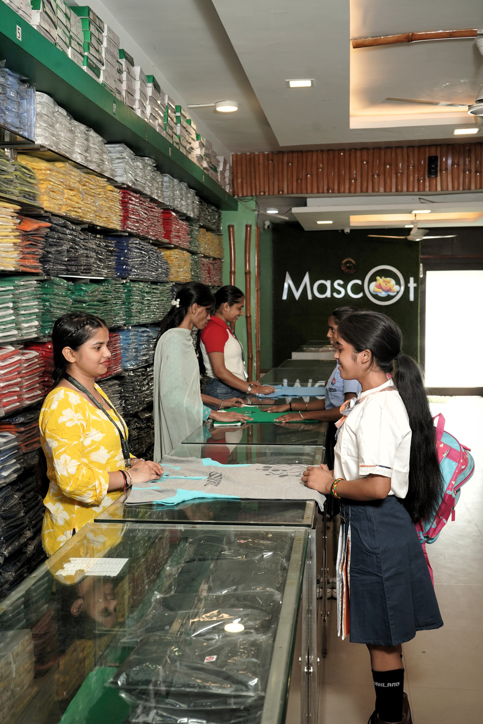 A pupil at the Mohali counter while the size is checked